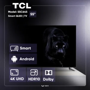 تلویزیون تی سی ال مدل C645 سایز ۵۵ اینچ QLED UHD 4K هوشمند